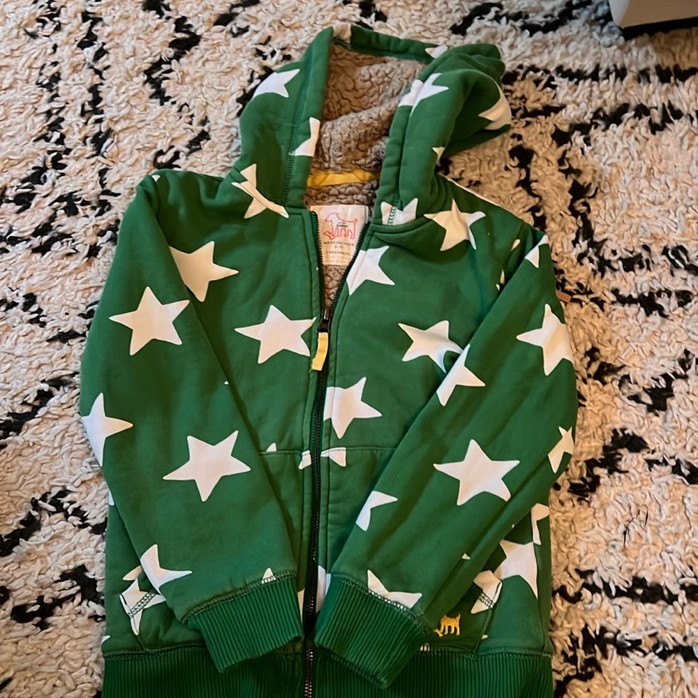 boys boden size 6-7 zip up sherpa hoodie. gently worn